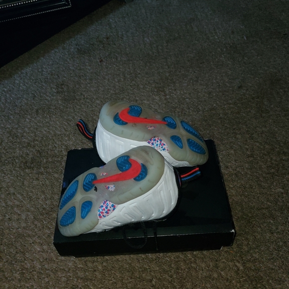 Nike Little Posite Pro TD  white/ Blue Hero-Red - Picture 2 of 4